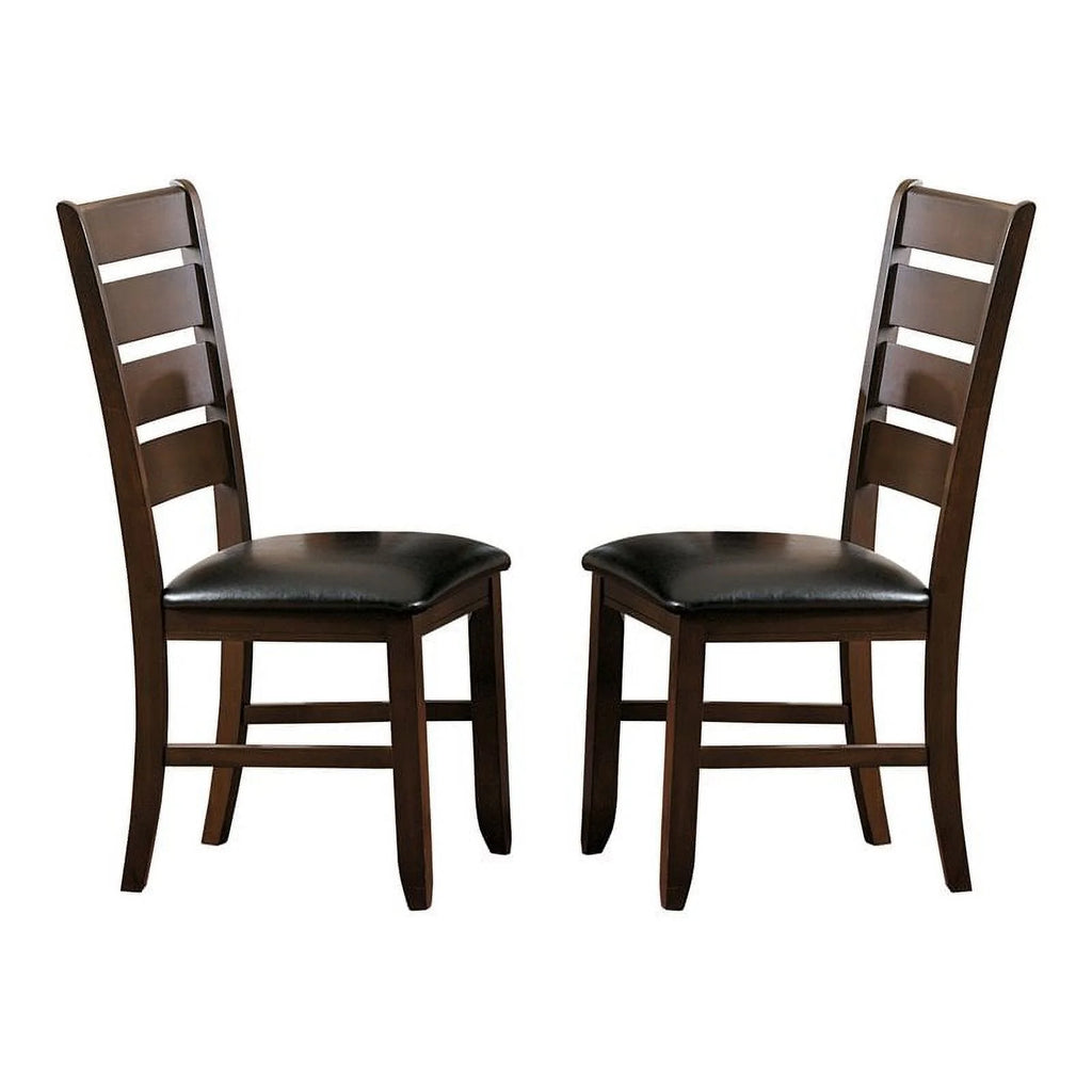 Dark Oak Wood Dining Chair Set of 2 V4795