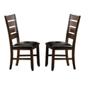 Dark Oak Wood Dining Chair Set of 2 V4795
