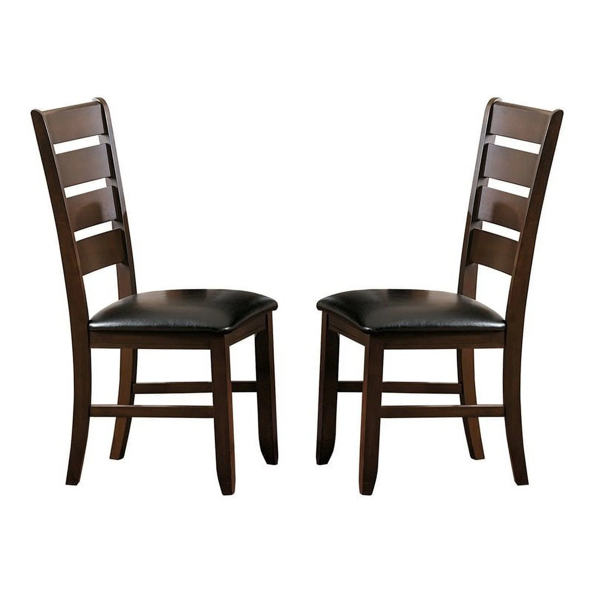 Dark Oak Wood Dining Chair Set of 2 V4795