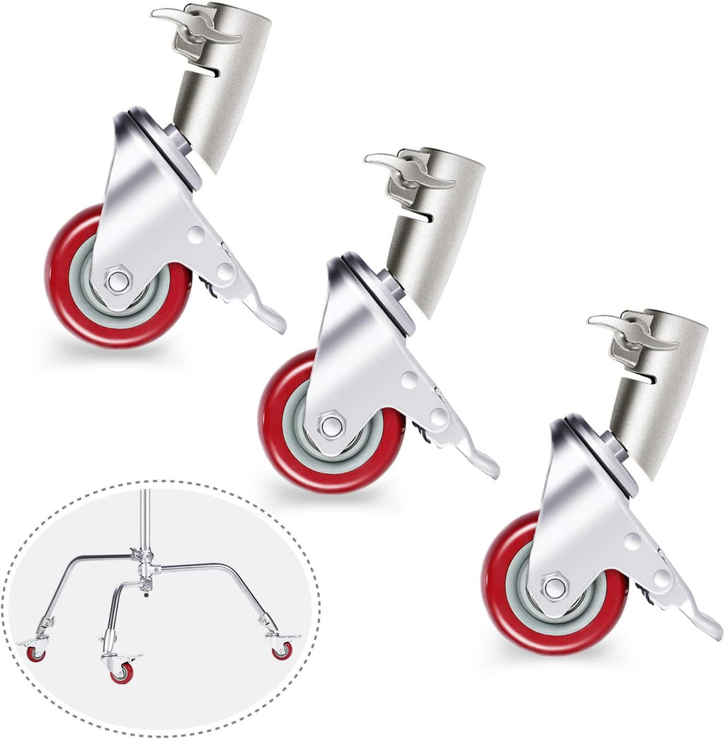 3 Packs Swivel Caster Wheels Set with 75mm Diameter Metal Construction E37319