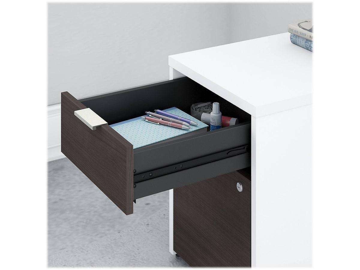2 Drawer File Cabinet Storm Gray White R75036