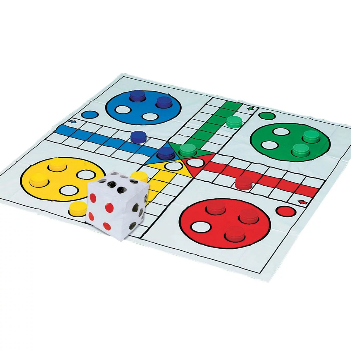 Jumbo Ludo Game with 40" Square Vinyl Game Mat and 5" Inflatable Die K2237