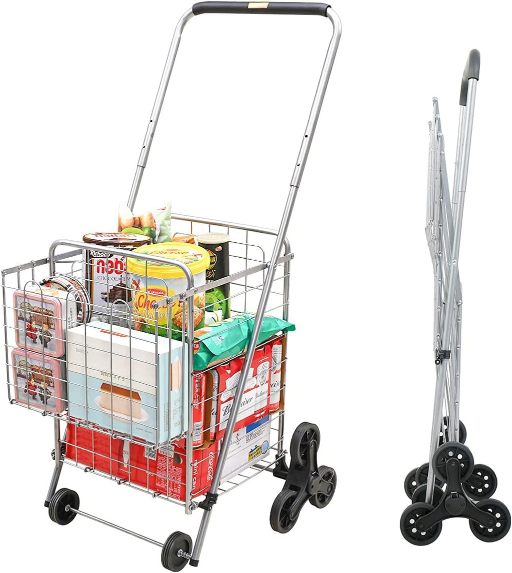 Grocery Shopping Cart with Wheels, 66 LBS Capacity, Collapsible C77499