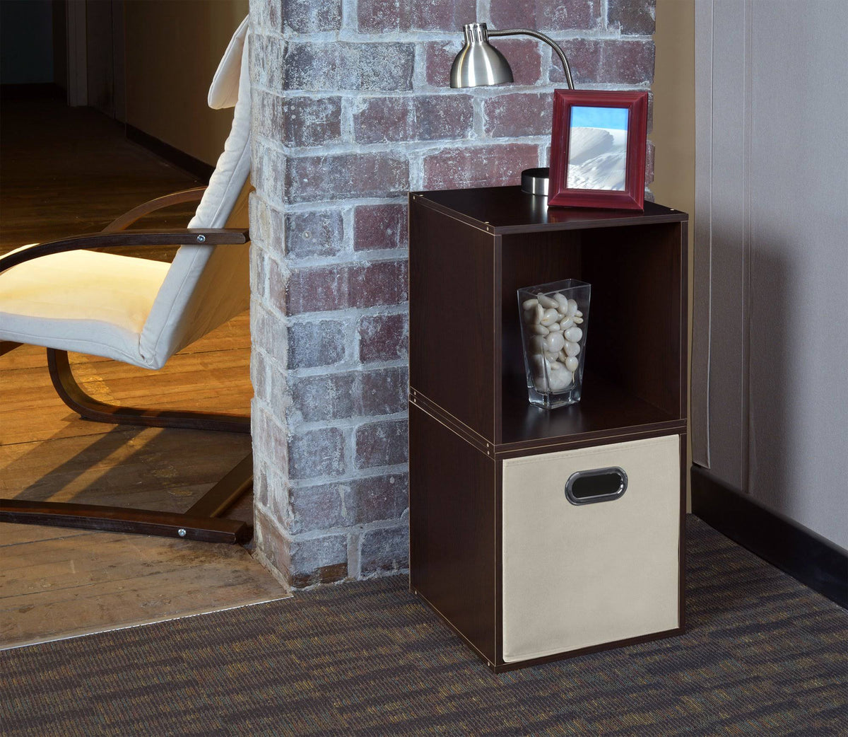 2 Cube Storage Set with Canvas Bin X4703