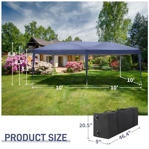 10x20ft Pop Up Canopy Tent with 6 SideWalls (Black) N5724