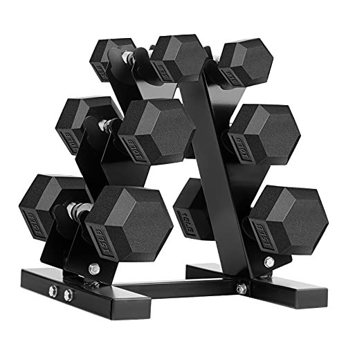 Rubber Coated Cast Iron Hex Dumbbell Free Weights F820253