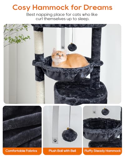 Small Cat Tree with Scratching Post and Cradle L871