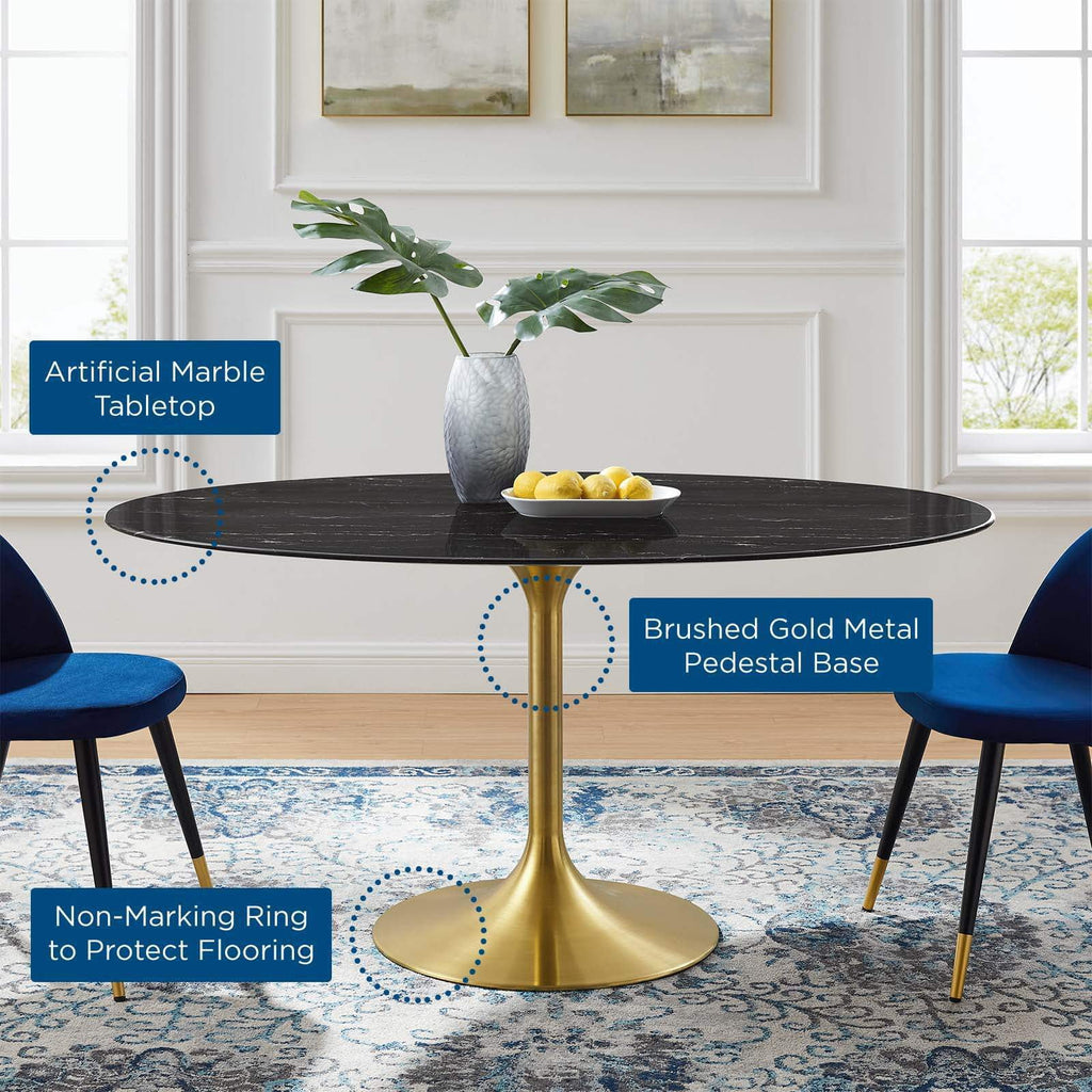 60" Oval Artificial Marble Dining Table O91401