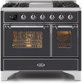 40 Dual Fuel Natural Gas Range Matte Graphite Chrome Trim P205