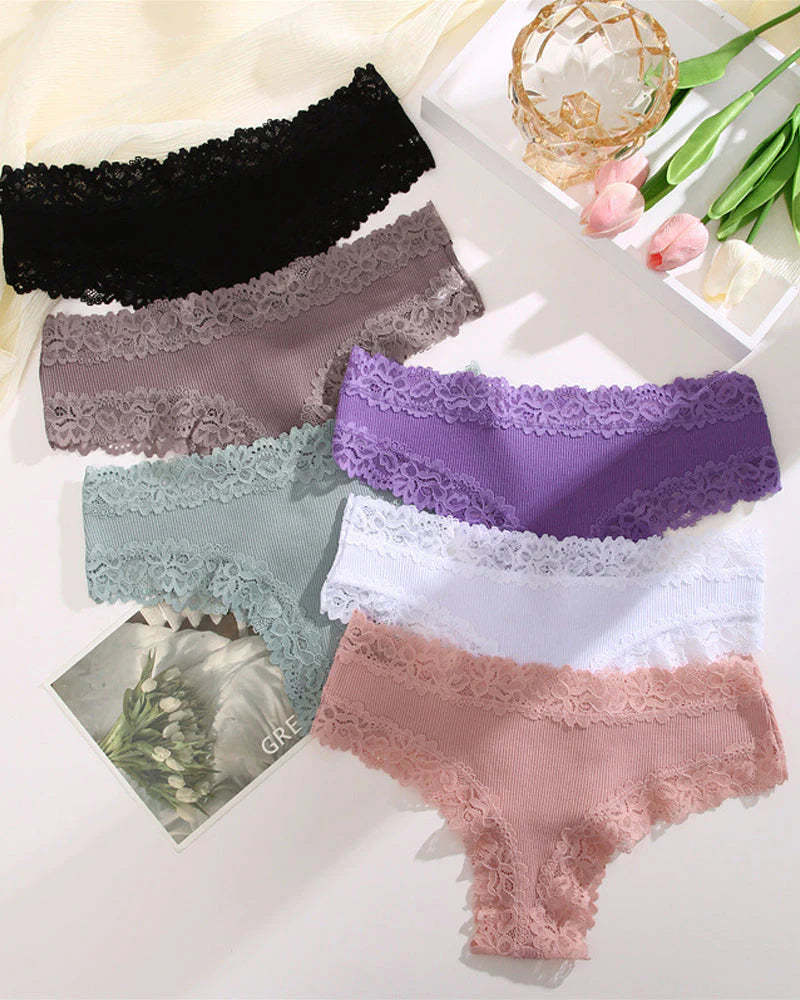 Ribbed Cotton Mid-Rise Panty 9 Pack V8773