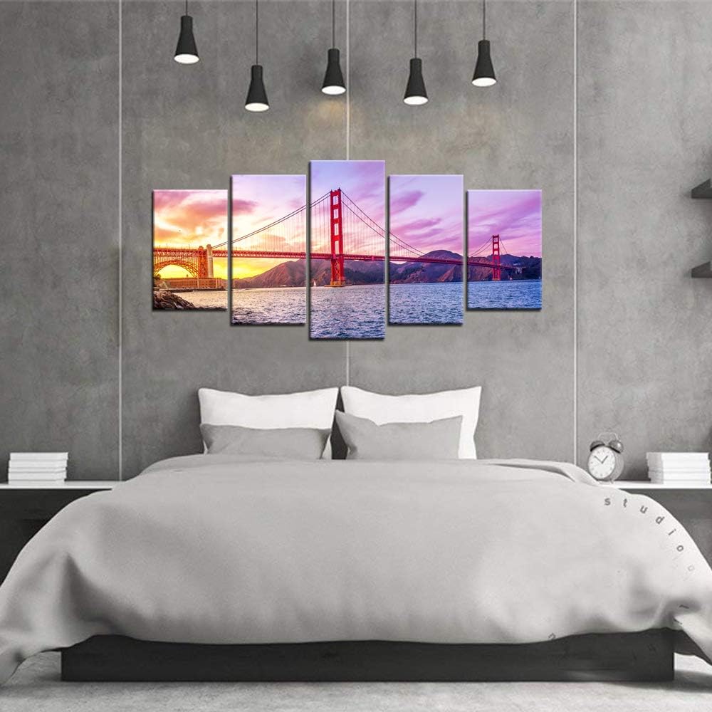 City Canvas Wall Art San Francisco Golden Gate Bridge Framed C810