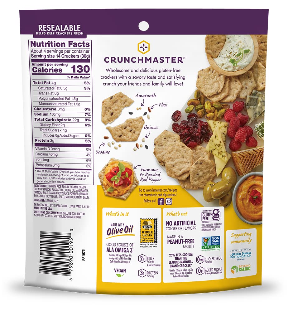 Multi-Seed Gluten-Free Original Crackers, 4 Ounce (Pack of 12) N76593