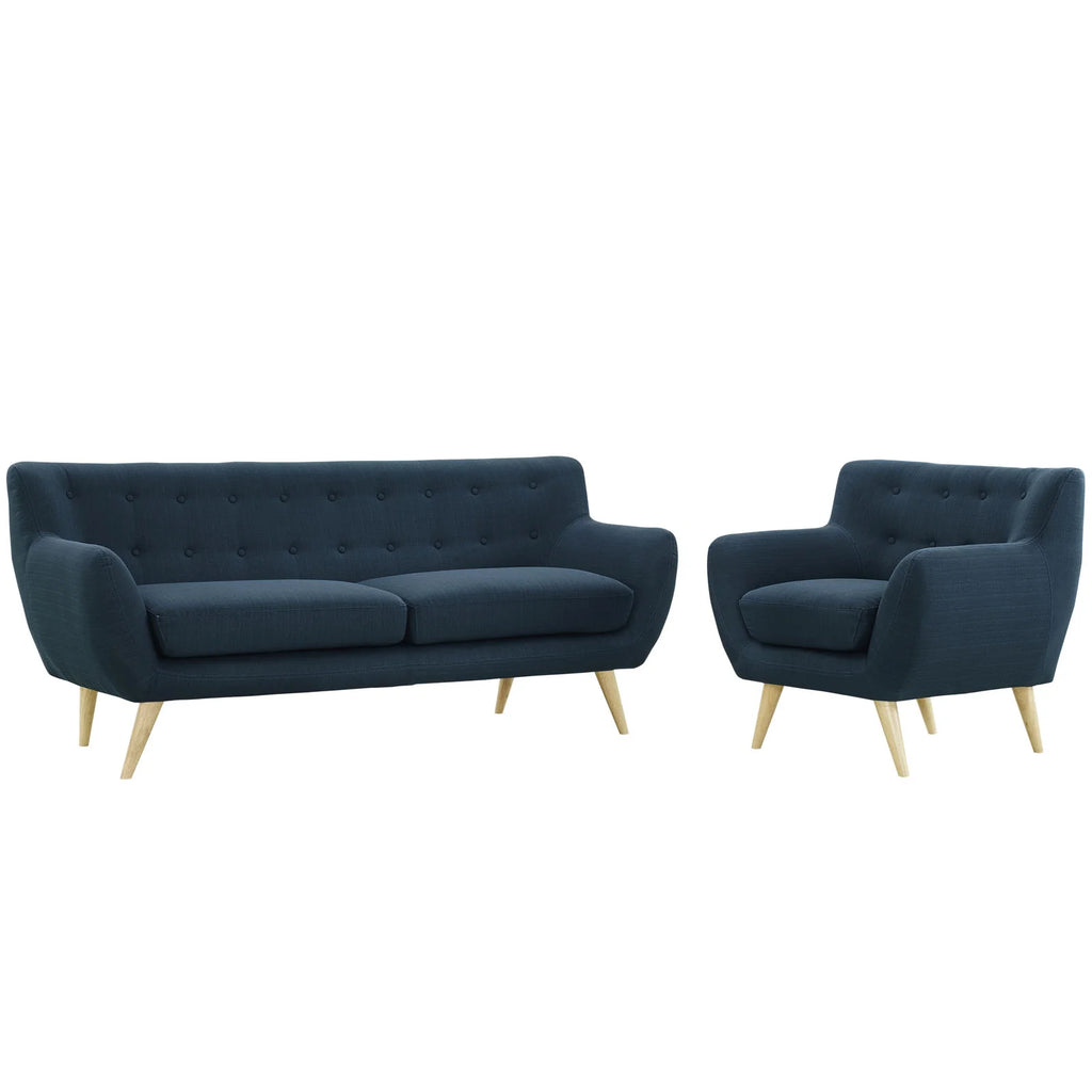 Navy Fabric Two PCS Living Room Set W356836