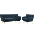 Navy Fabric Two PCS Living Room Set W356836