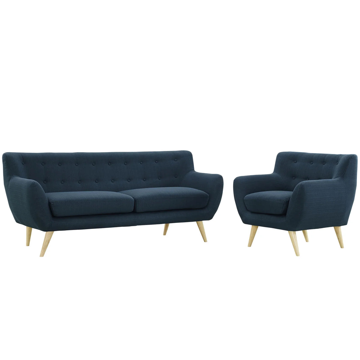 Navy Fabric Two PCS Living Room Set W356836