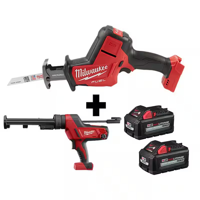 18V Lithium-Ion Brushless Cordless Reciprocating Saw & Caulk Gun with Two 6.0Ah Batteries J47739