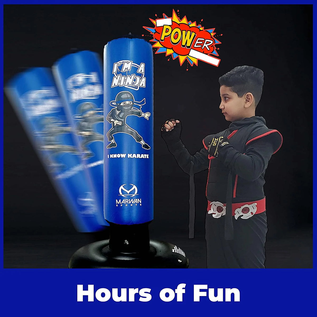 Free Standing Inflatable Kids Punching Bag Set with Air Pump & Boxing Gloves X986