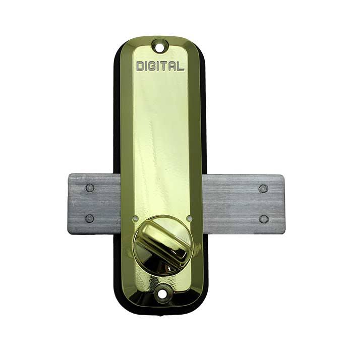 Bright Brass Mechanical Keyless Surface Mount Slide Deadbolt X38087