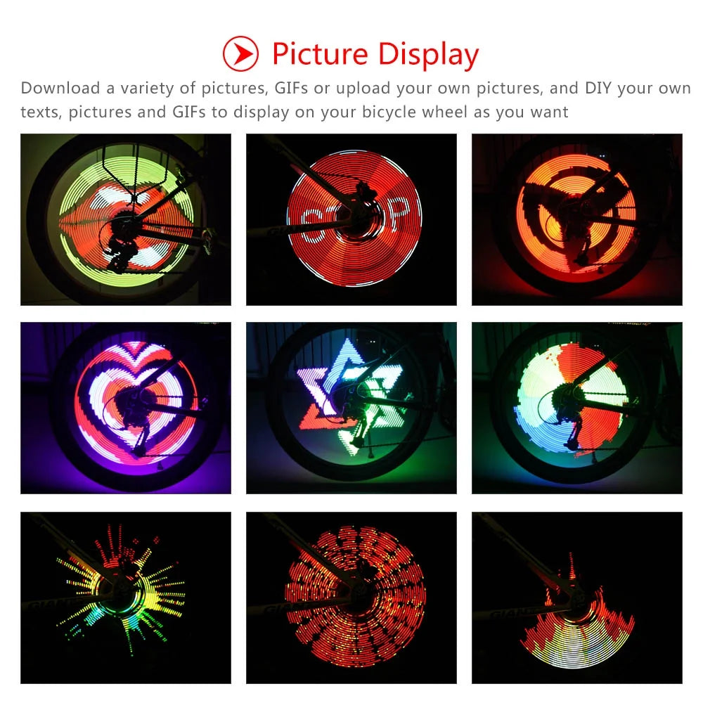 64 LEDs Rechargeable Bike Spoke Wheel Light D562