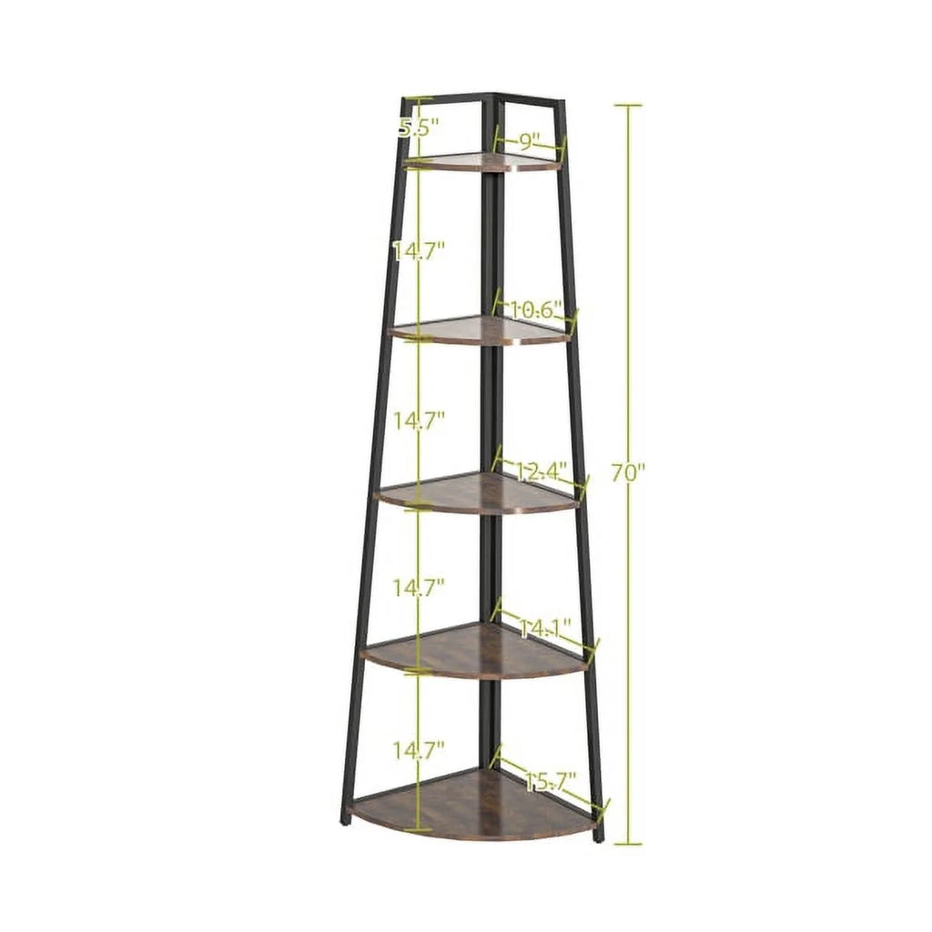 5 Tier Corner Bookshelf Shelving Unit I30096