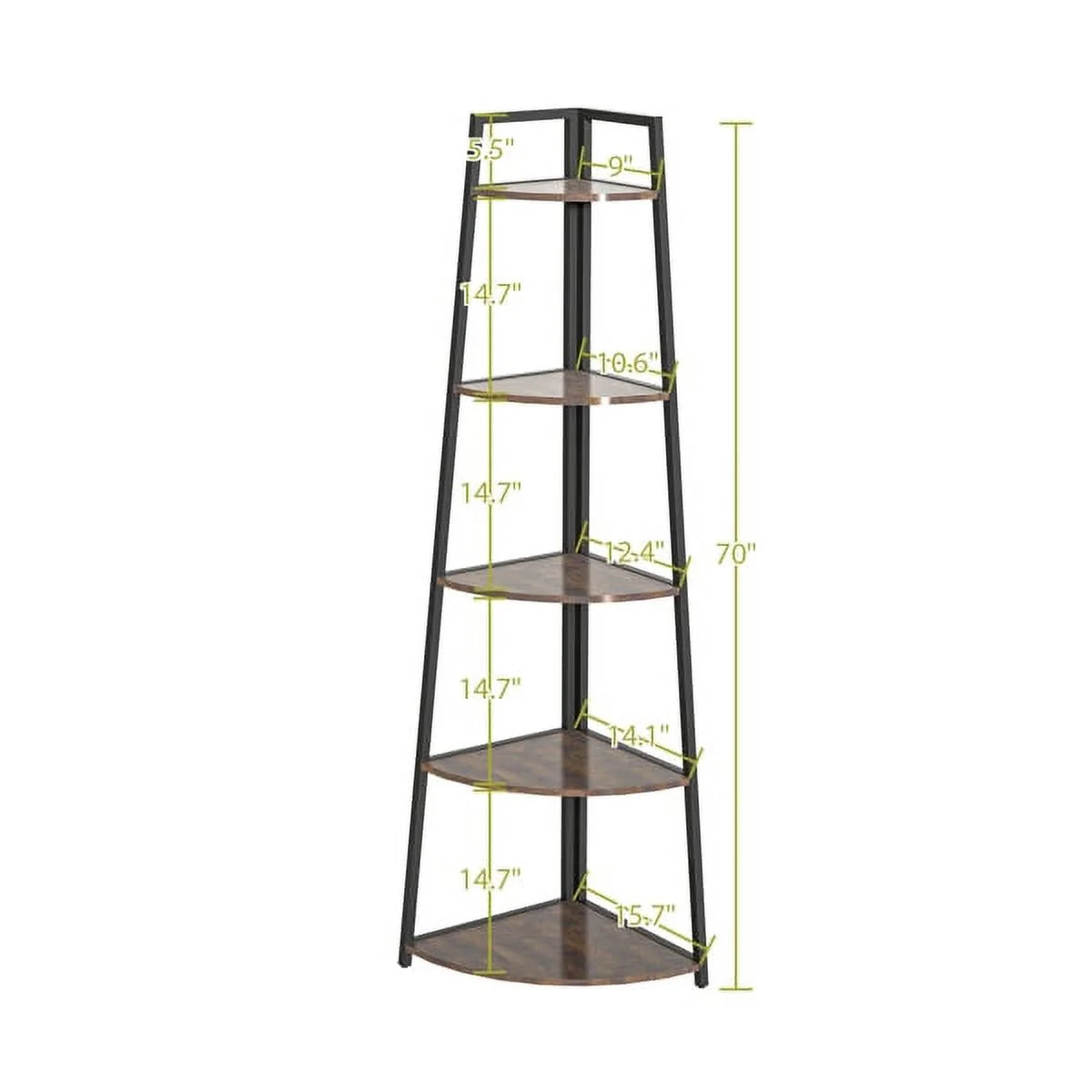 5 Tier Corner Bookshelf Shelving Unit I30096