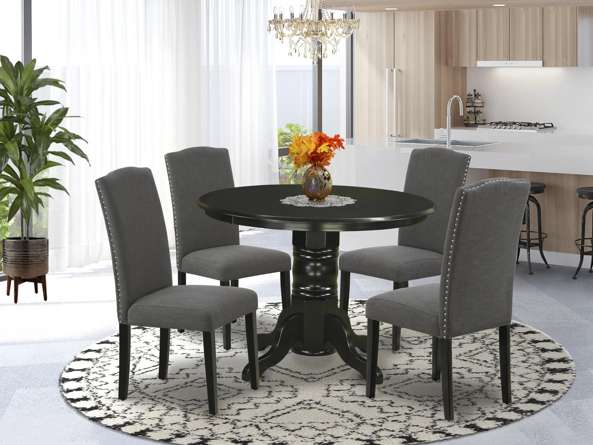 5-piece Wood Dining Set in Black/Dark Gotham Gray A684