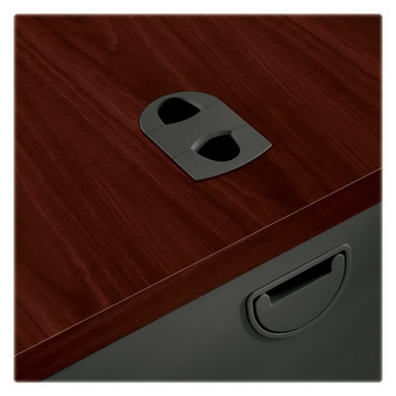 Mahogany Charcoal Left Return Desk D777888
