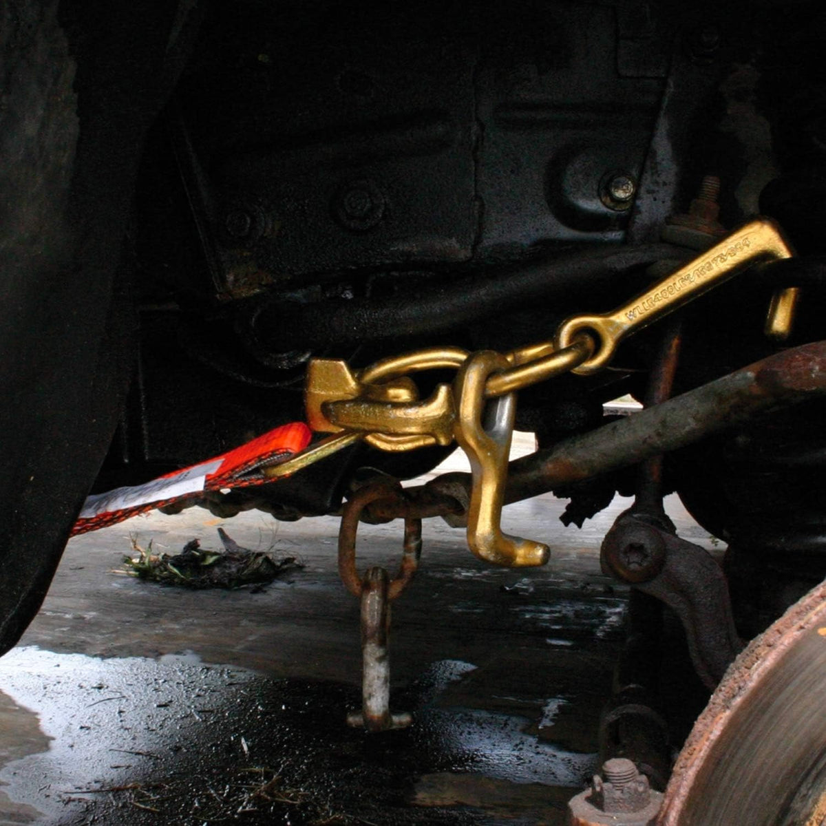 Classic Yellow Car Tie Down with Frame Hook Cluster - 96 Inch - 2 Pack O748
