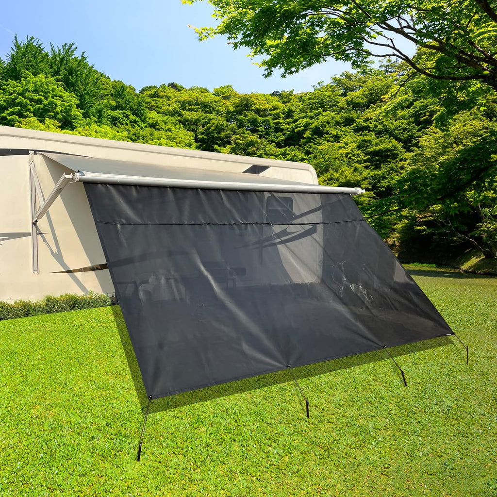 RV Awning Shade Screen with Zipper 8'X9'3'' Universal with Complete Kits A3643
