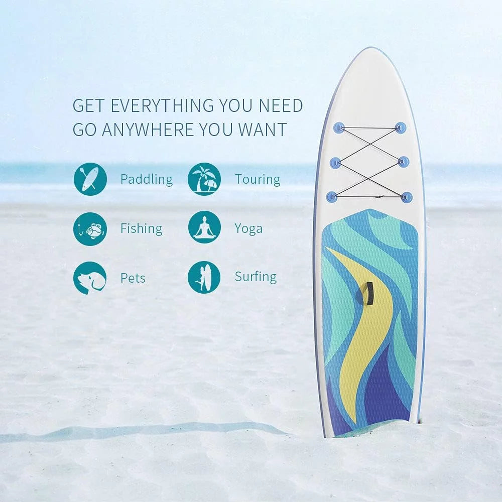 10'6 Inflatable Non-slip Stand Up Paddle Board Set with Accessories Z928698