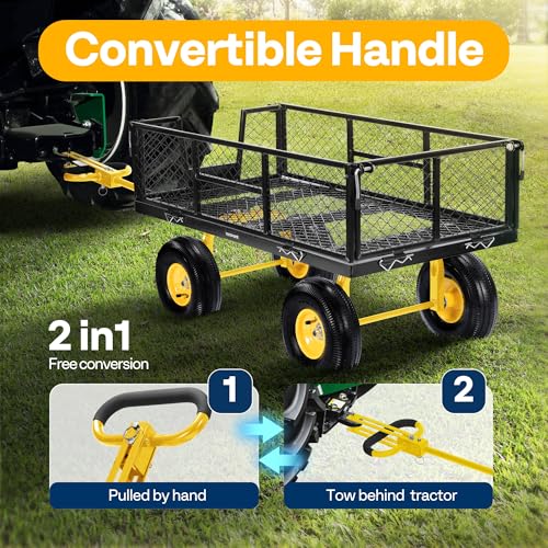Heavy Duty Steel Garden Cart with 10 inch Tire K671554