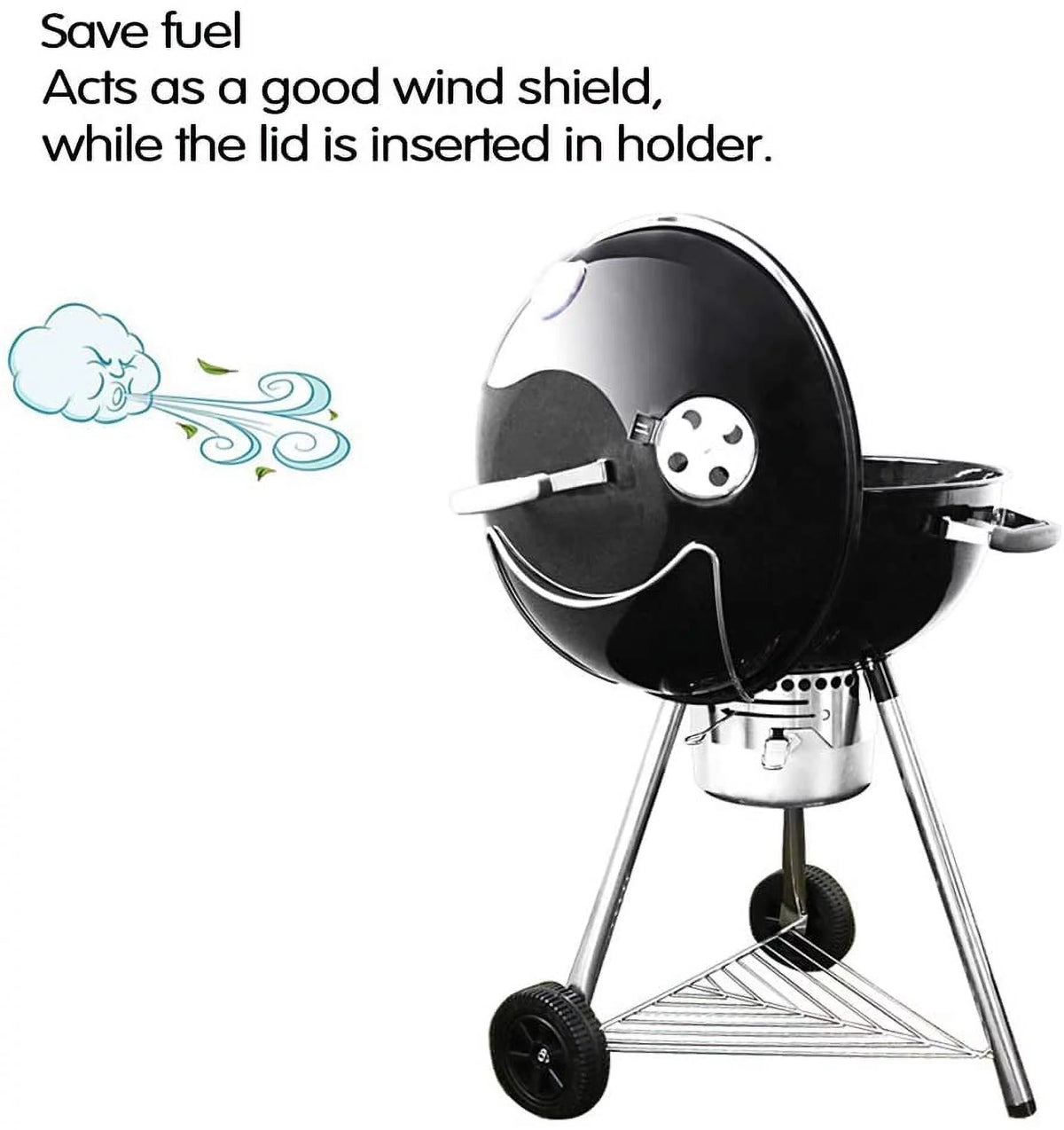 Grill Lid Holder for 18.5 inch and 22.5 inch Charcoal Kettle Grills D3713