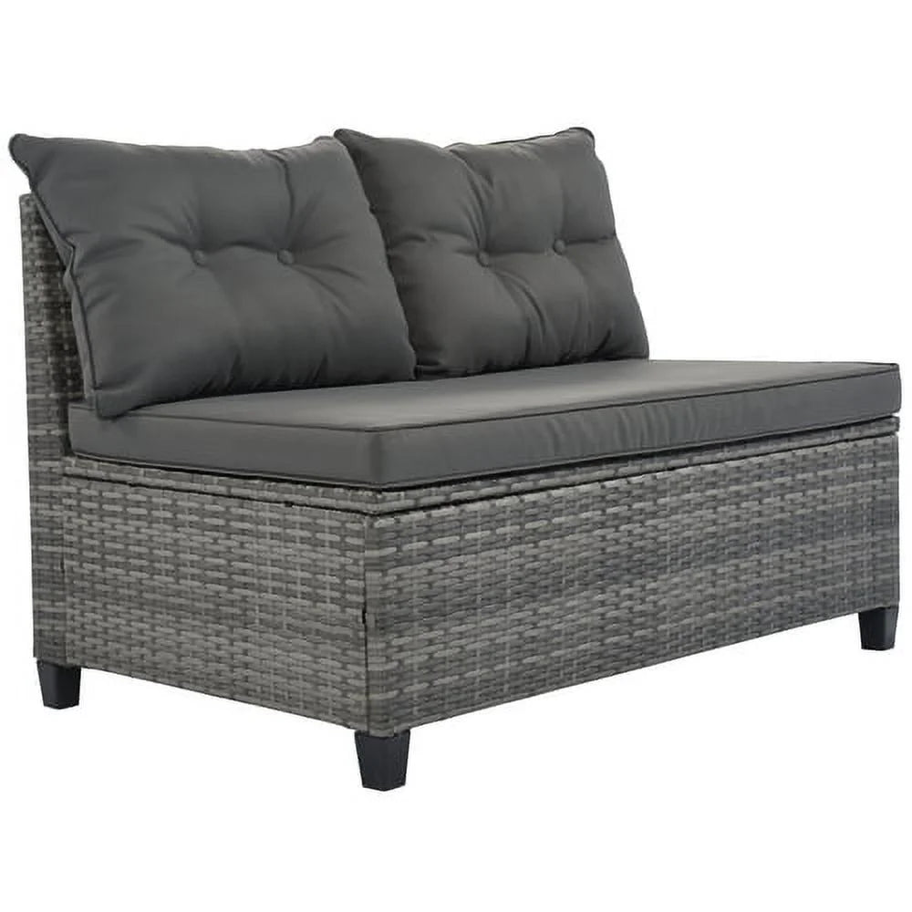 8 Pieces Outdoor Wicker Round Sofa Set with Coffee Table K136