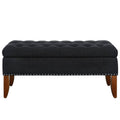Black Tufted Storage Bed Bench H679655
