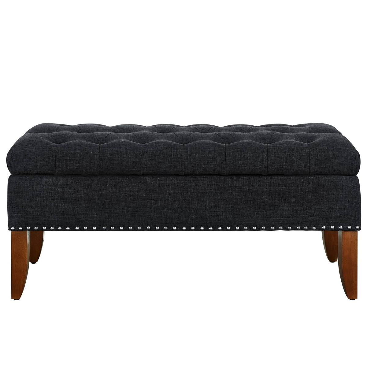 Black Tufted Storage Bed Bench H679655