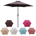 9FT Blue Striped Patio Umbrella with Push Button Tilt Y6482