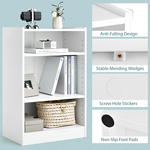 Black 3 Shelf Bookcase with Adjustable Shelves N985