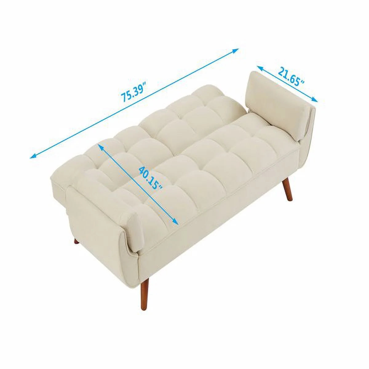 76" Beige Convertible Futon Sofa Bed B7432