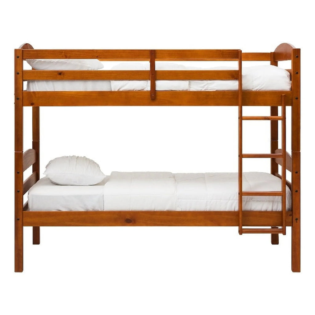 Twin-over-Twin Solid Wood Bunk Bed Frame in Cherry G767240