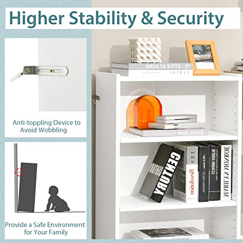Black 3 Shelf Bookcase with Adjustable Shelves N985