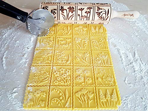 Embossing Rolling Pin with 16 Different Flowers S898128
