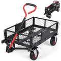 Steel Garden Dump Cart with Removable Mesh Sides and 10-Inch Wheels S941583