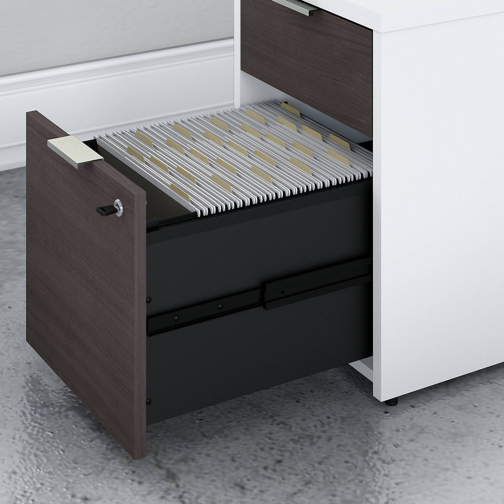 2 Drawer File Cabinet Storm Gray White R75036