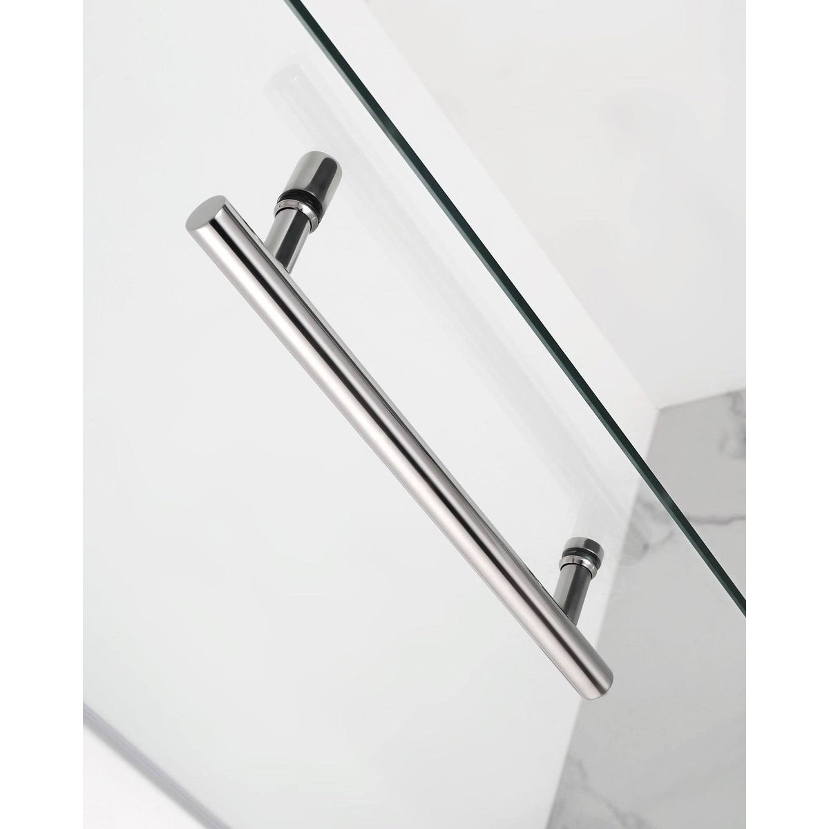 72x22 High x 22x22 Wide Frameless Shower Door Stainless Steel Y6306