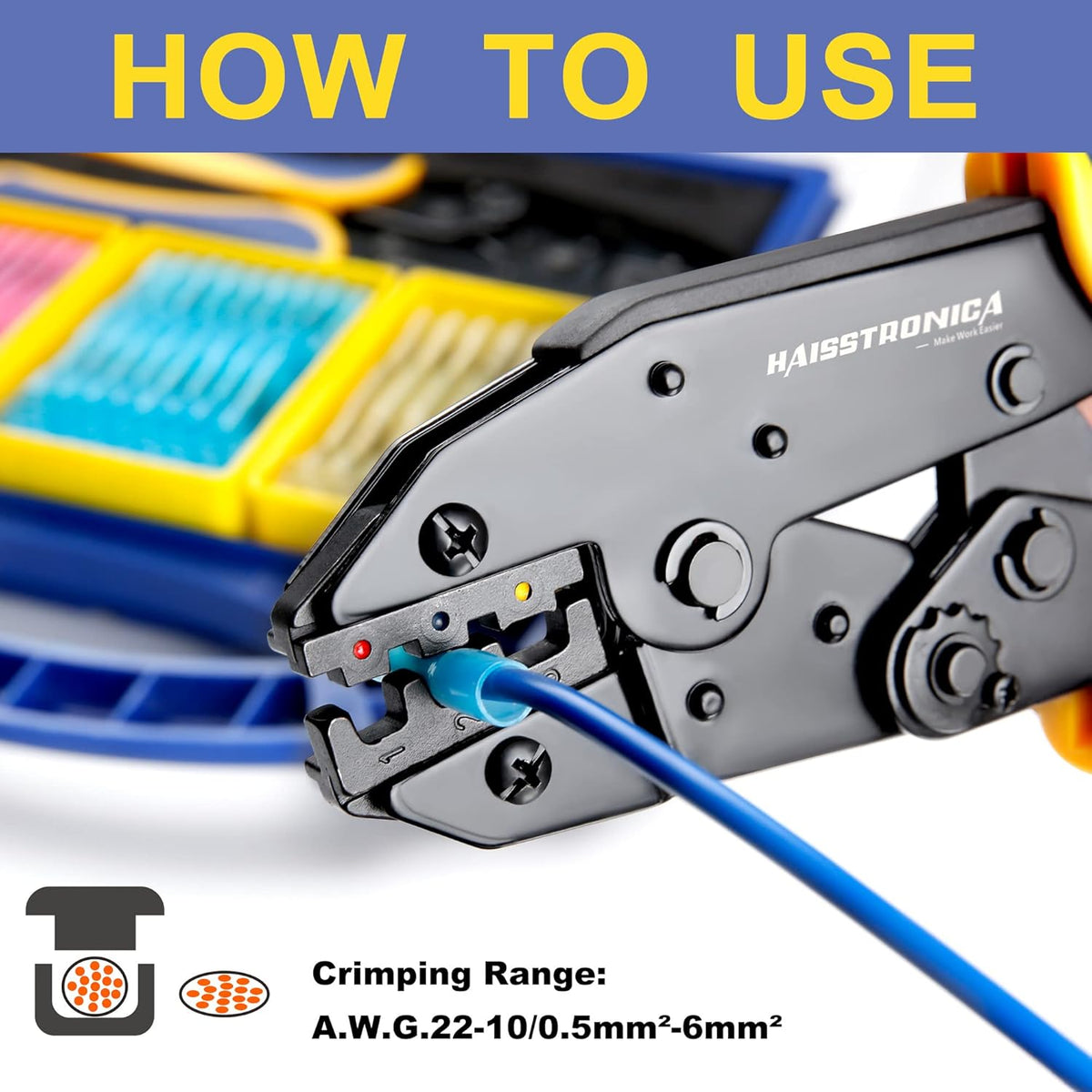 330PCS Heat Shrink Butt Connectors Set, AWG 22-10 Marine Grade Waterproof Butt Splice Connectors with Crimping Tool S613936
