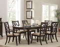 Cherry Finish 7pc Wood Dining Set with Extension Leaves I5168