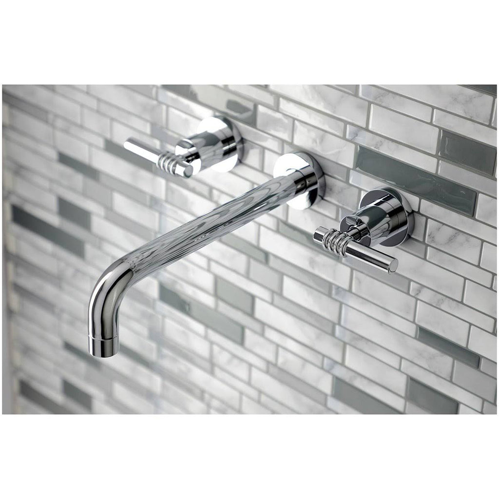 Polished Chrome 2-Handle Wall Mount Tub Faucet W7140