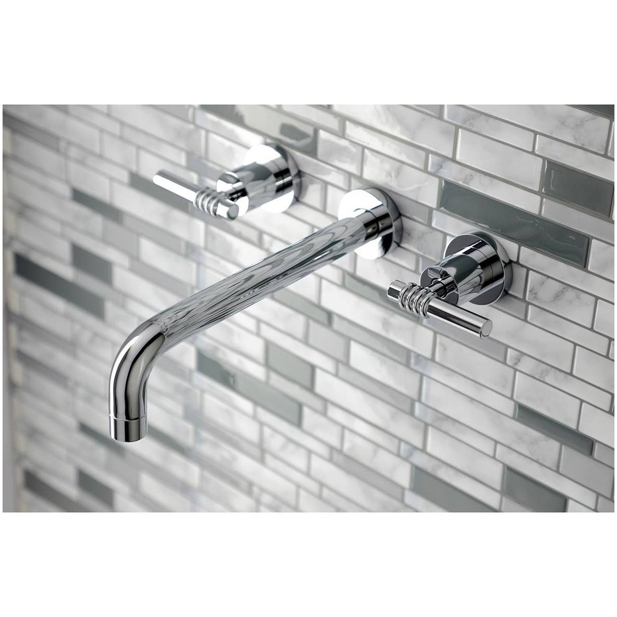 Polished Chrome 2-Handle Wall Mount Tub Faucet W7140
