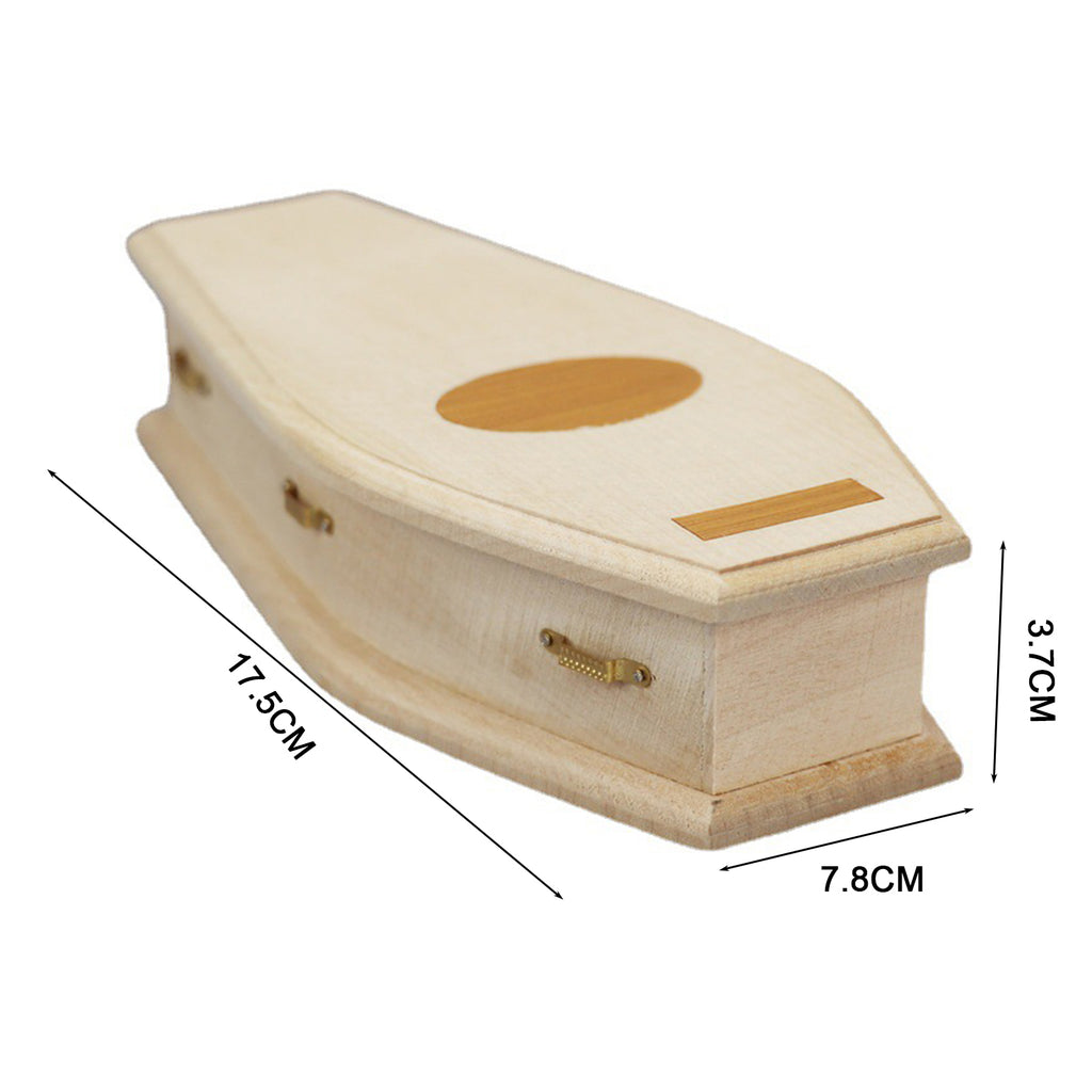 1/12 Scale Miniature Wooden Coffin DIY Decoration R9185