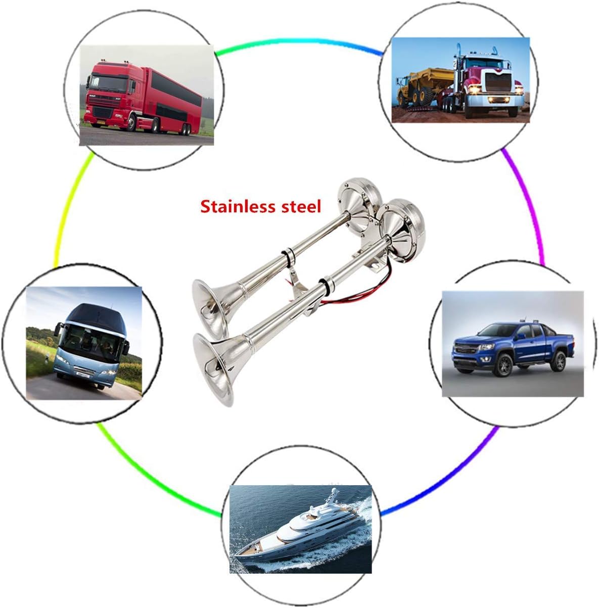 150DB 12V Stainless Steel Double Horn B896